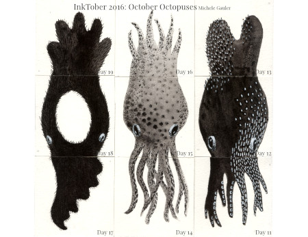October Octopuses during Inktober 2016